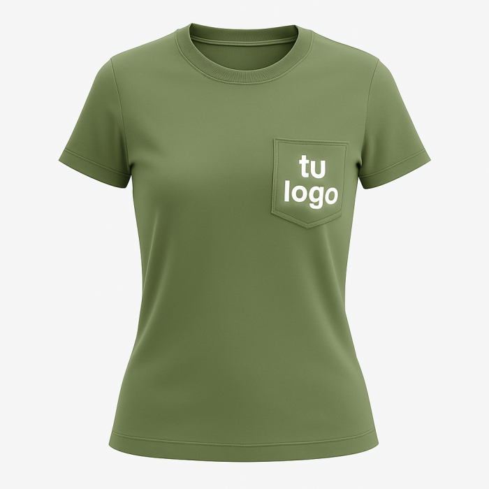 Camiseta Mujer con Bolsillo | 100% Algodón | Personalizable DTF HD