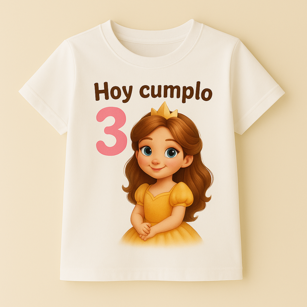 Camiseta de Cumpleaños Personalizada – 100% Algodón para Niños/Niñas | DTF HD - Imagen 4